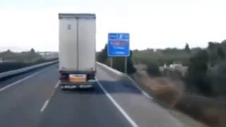 Strong crosswind against truck