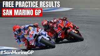 FP1 MotoGP Results | FP1 MotoGP SanMarino 2024 #sanmarinogp