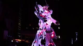 【公開】お台場 実物大ユニコーンガンダム起動!!!!!! The Life Sized UNICORN GUNDAM Light up !!!!!