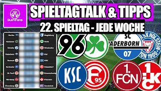 2. BUNDESLIGA TIPPS & TALK 22. SPIELTAG 2023/24 ⚽ JEDE WOCHE! ⤵️ 2. Bundesliga 22. Spieltag Prognose