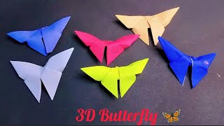 3D origami butterfly 🦋/paper Butterfly very easy #diy#papercraftbutterfly #viralvideo