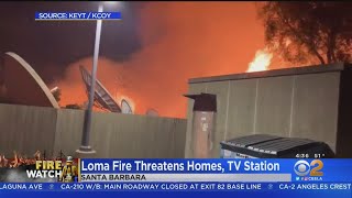 Firefighters Halt Dangerous Loma Fire Threatening TV News Station, Homes In Santa Barbara; Evacuatio