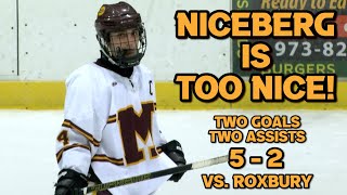 Madison 5 Roxbury 2 | MCSSIHL Hockey | Aidan Niceberg 2 Goals!