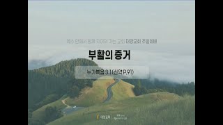 부산 대양교회 2021 1031 주일오전예배 김성권 담임목사-부활의 증거.