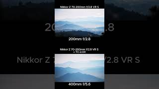 Compare Nikkor Z 70-200mm f/2.8 + TC-2.0X (140-400mm f/5.6) #nikon #nikoncreators #teleconverter