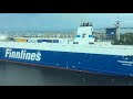 finn breeze ferry finnlines helsinki leaving rostock harbour