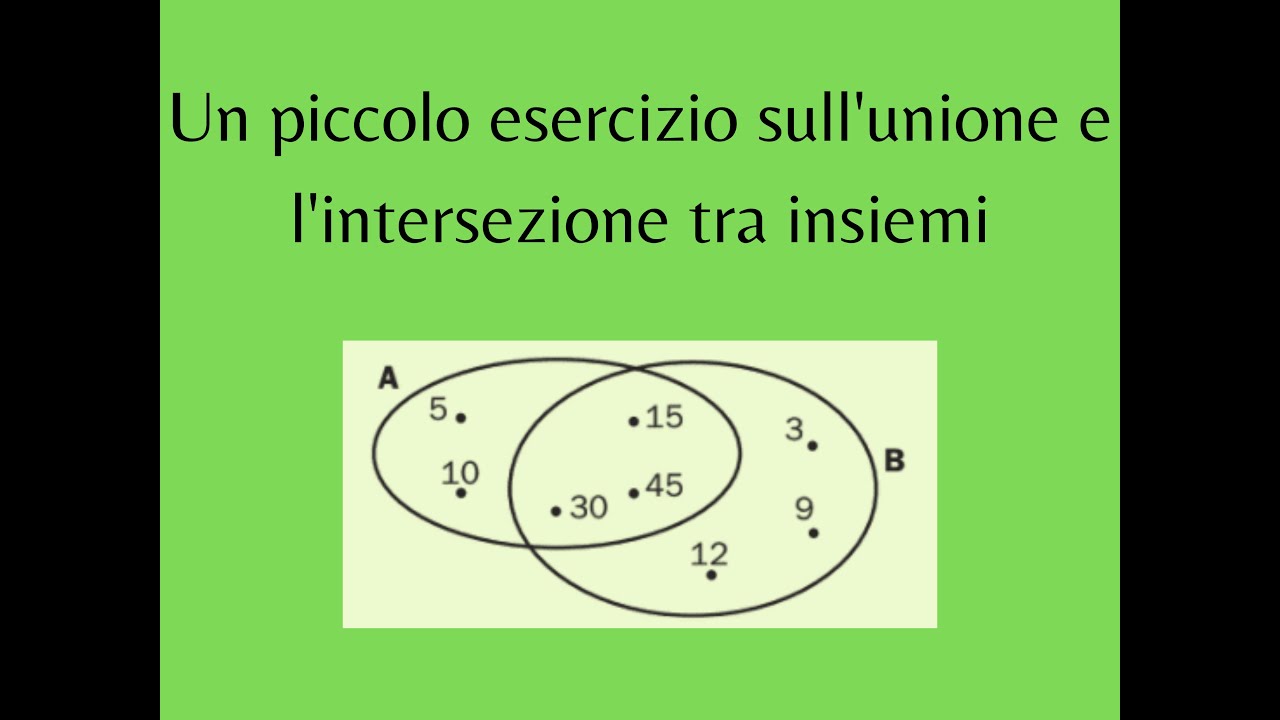 Un Esercizio Su Unione Ed Intersezione Tra Insiemi - YouTube