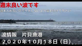 波情報　千葉北　片貝漁港　１０月１８日　大分落ち着きました