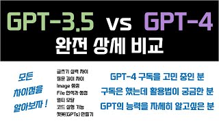 GPT-3.5 vs GPT-4 아주 자세한 비교