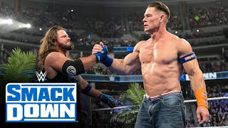 AJ Styles helps John Cena repel an attack by Jimmy Uso and Solo Sikoa: SmackDown, Sept. 15, 2023