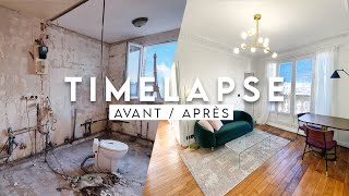 TIMELAPSE AVANT/APRÈS  - 6 MOIS DE RENOVATION 43m2 à Paris