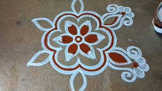 Aadi muggulu special beautiful flowerrangoliaadi18 traditional rangoli kolam daily  rangolidesign