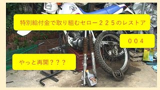 特別給付金で取り組むセロー２２５レストア　００４。