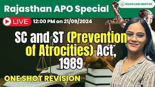 Rajasthan APO 2024: Complete SC/ST Act Revision in Just One Video | @DOONLAWMENTOR