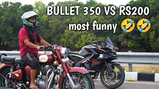 bajaj rs 200 vs bullet classic 350 | rolling race |most funny 🤣😂 @SurajVerma13