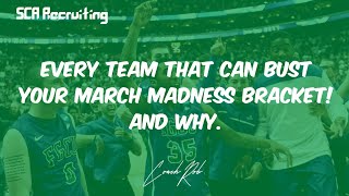 Every team that can bust your March Madness Bracket! And Why.