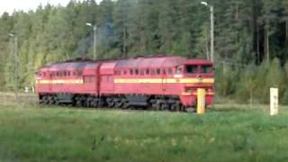 2TE116-429 EVR loco with freight train 20.09.2009 Orava Polvamaa Estonia