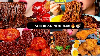 ASMR BLACK BEANS NOODLES🔥🍜MUKBANG COMPILATION |ASMR BLACK BEAN NODDLES |