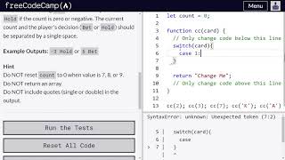 Counting Cards - freeCodeCamp | Video 82 | Basic JavaScript