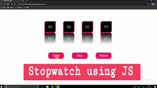 Stopwatch in JS | JavaScript Tutorials | Stopwatch in HTML