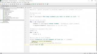 Python Program to perform summation of all elements of list