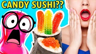 CANDY SUSHI vs. REAL SUSHI CHALLENGE!