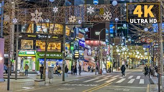 [4K] Seoul Night Walk - EHWA Woman's University to Sinchon Station + ENHYPEN AD| 서울여행 - 이화여대에서 신촌역까지