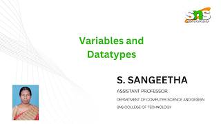Variables and Datatypes | Java Programming | SNS Institutions