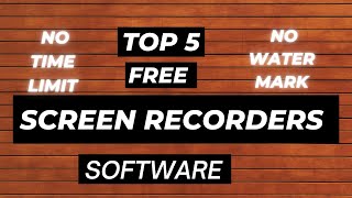 Top 5 Free Screen Recording Software For Pc || NO WATERMARK ||2021 Windows , Mac & Linux