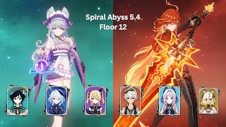 Spiral Abyss 5.4 Floor 12 Full Star | Mizuki Swirl \u0026 Mavuika C2 Hypercarry