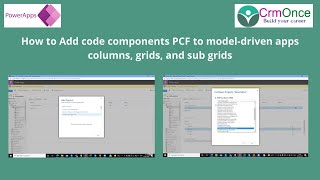 How to Add code components PCF to model-driven apps columns, grids, and sub grids