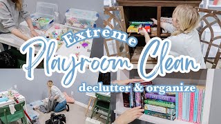 EXTREME PLAYROOM CLEANING! Declutter, Organize, and Clean With Me 2023