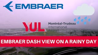 Embraer 175 Dash View on a Rainy Day - Montreal Airport (CYUL)