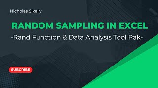 Random Sampling in Excel | Use of RAND Function & Sampling tool in Data Analysis Tool Pak