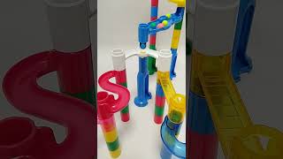 【マーブルランレース】ASMR　くみくみスロープを使ったコースでビー玉転がし　Marble run race