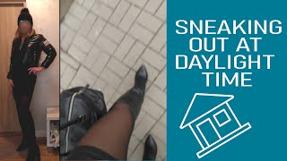 CROSSDRESSER FIRST TIME SNEAKING OUT FROM APARTMENT AT A DAY LIGHT