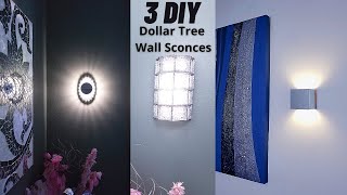 3 DIY Wall Sconces ( How To Make High-End Glam Wall Sconce Using Dollar tree items)