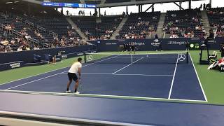 Polmans Nails a Gorgeous Inside-Out Backhand Service Return, Escobedo Is Discouraged