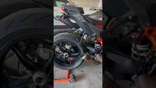 KTM Super Duke 1290 R with full Akrapovic exhaust. Set it on Track mode and it gets crazier.