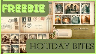 HOLIDAY BITES - FANTASTIC FREEBIE - POSTAL THEMED FOLIO - #papercraft #junkjournalideas