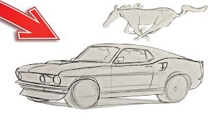 Como Dibujar un Ford Mustang del 69