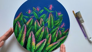 Wildflowers painting process / Leaf painting / Botanical painting / Flower painting / Vinillna