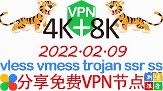 #免费VPN节点#Clash,#V2Ray,#Vmess,Vless,#Trojan,#SSR,#SS个人使用测试报告2022-02-09 #KingFu景福