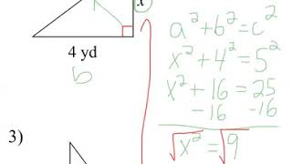 Pythagorean Theorem - Finding missing sides