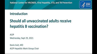 Sept 29, 2021 ACIP Meeting -  Public Comment & Hepatitis B Vaccines