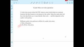 Cache Miss on Write Operation: Write Allocation and No-Write Allocation