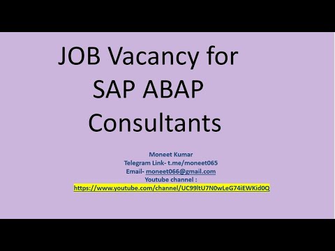 SAP ABAP JOB VACANCY - YouTube