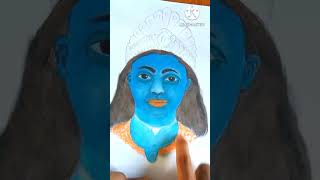 Krishna Janmashtami  easy drawing with oil pastel colours.krishna drawing#youtubeshorts