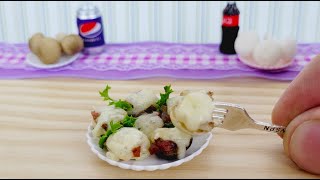 🍄 Tiny Mushrooms Stuffed with Salami and Melted Cheese 🧀Amazing Miniature 🧀 Tiny Cooking