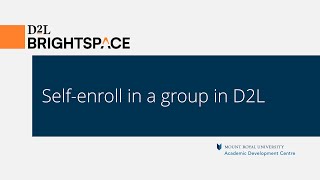 Self enroll in a group in D2L